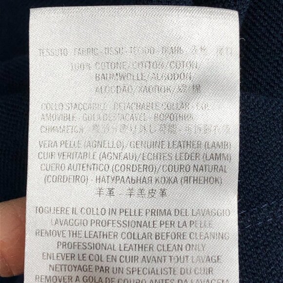 Gucci Men's Leather Collar Midnight Navy Short Sleeve Polo T- Shirt size L - Picture 11 of 16